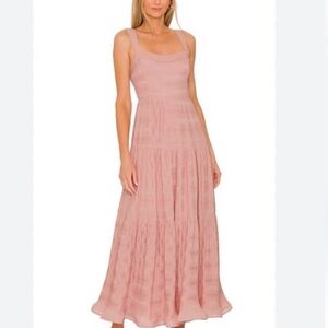 Jonathan‎ Simkhai Celeste Plisse pink maxi Dress 2 NWT